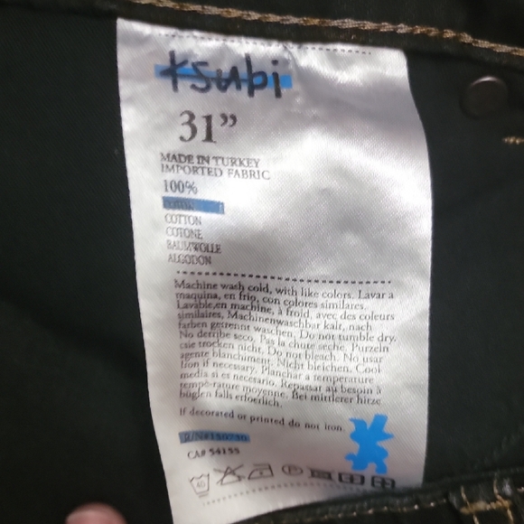 Ksubi Black Jean Shorts with Distressed Hem - Picture 2 of 5